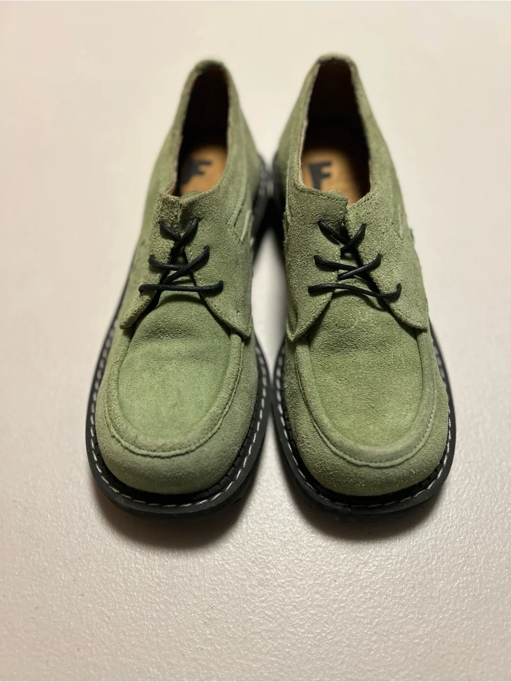 John Fluevog Leather and Suede Platform Shoes - Size 7 - Very Rare